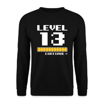 13. Geburtstag - Level 13 - 13 Jahre lustiges - Unisex Pullover - Schwarz - Vorne - Alina (178cm) & Michal (187cm)