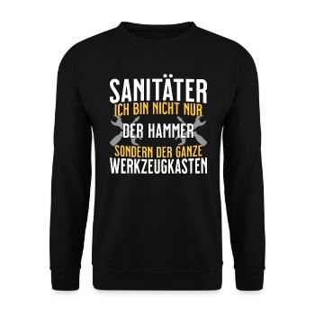 Sanitäter - Ich bin nicht nur der Hammer - - Unisex Pullover - Schwarz - Vorne - Alina (178cm) & Michal (187cm)