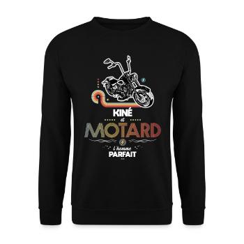 Kiné et motard l homme parfait - Sweat-shirt Unisexe - noir - Devant - Alina (178cm) & Michal (187cm)