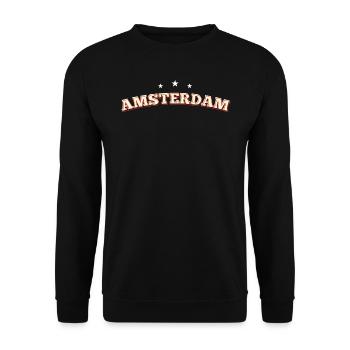 Schwarzes und rotes Amsterdamer Design - Unisex Pullover - Schwarz - Vorne - Alina (178cm) & Michal (187cm)