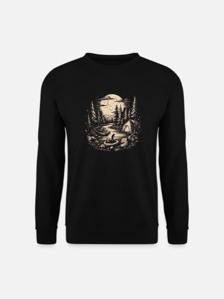 Outdoor: Campen am Fluss - Unisex Pullover - Schwarz