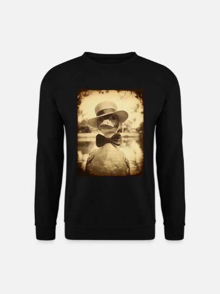 Sir Waddleberry Quackington relaxing at the pool - Unisex Sweatshirt - black