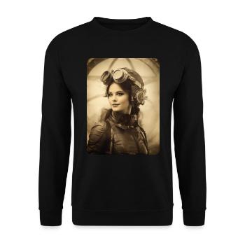 ready for take-off - Unisex Sweatshirt - black - Front - Alina (178cm) & Michal (187cm)