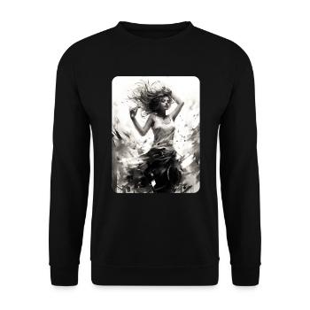 femme dansante détachée et libre - Sweat-shirt Unisexe - noir - Devant - Alina (178cm) & Michal (187cm)