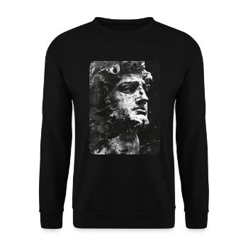 visage brisé d’une statue de marbre - Sweat-shirt Unisexe - noir - Devant - Alina (178cm) & Michal (187cm)