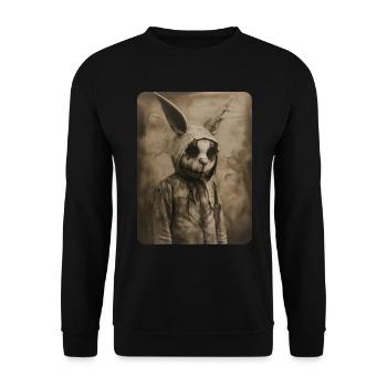 lapin de Pâques pas si gentil - Sweat-shirt Unisexe - noir - Devant - Alina (178cm) & Michal (187cm)