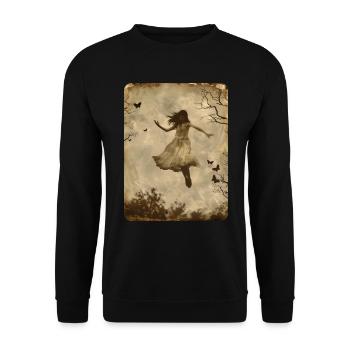 La fille flottante - Sweat-shirt Unisexe - noir - Devant - Alina (178cm) & Michal (187cm)