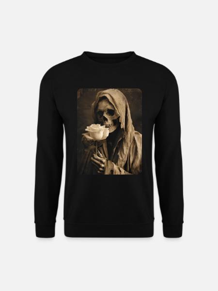 Death with a white rose - Unisex Sweatshirt - black