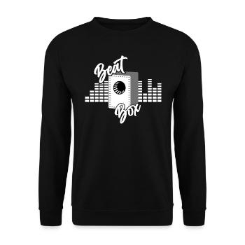 Cajon Kajon - Beat Box Design for Cajon Players - Unisex Sweatshirt - black - Front - Alina (178cm) & Michal (187cm)