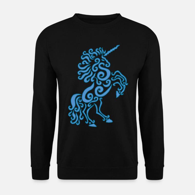 Blaues Einhorn Pferd - Unisex Pullover - Schwarz