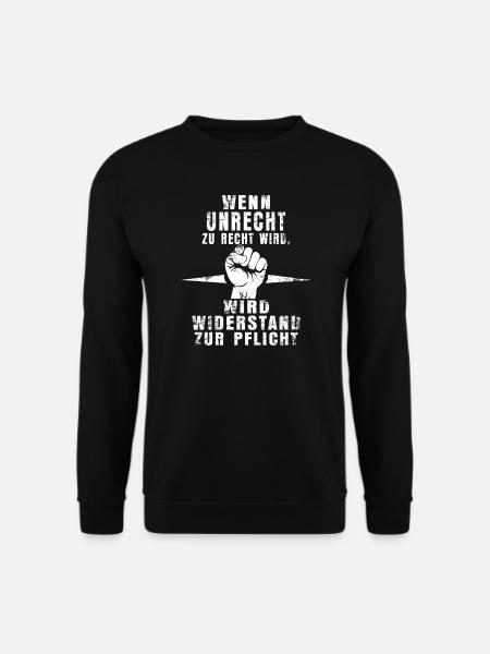 Statement-Shirt: Pflicht zum Protest - Unisex Pullover - Schwarz
