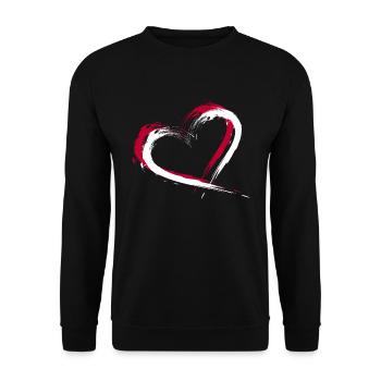 Heart brush flag Japan flag colors vector - Unisex Sweatshirt - black - Front - Alina (178cm) & Michal (187cm)