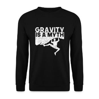 Gravity Climber est un cadeau d'escalade mythique - Sweat-shirt Unisexe - noir - Devant - Alina (178cm) & Michal (187cm)