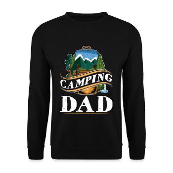 Camping Dad Berge Wandern Bergsteigen Camper - Unisex Pullover - Schwarz - Vorne - Alina (178cm) & Michal (187cm)