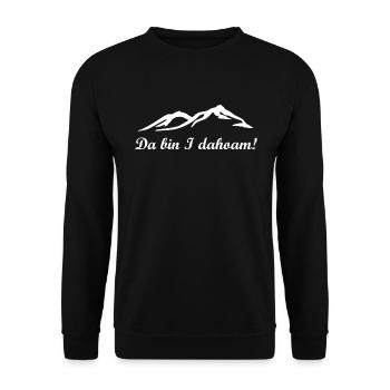 Da bin i dahoam! Berg- und Heimatliebe! - Unisex Pullover - Schwarz - Vorne - Alina (178cm) & Michal (187cm)