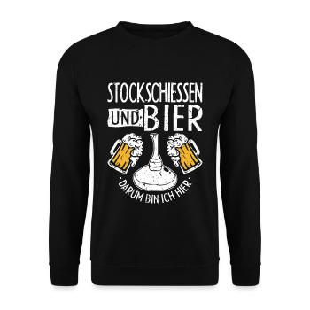 Eisstock Stocksport Zubehör Stockschießen - Unisex Pullover - Schwarz - Vorne - Alina (178cm) & Michal (187cm)