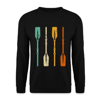 Ruder Paddel Retro Rudern - Unisex Pullover - Schwarz - Vorne - Alina (178cm) & Michal (187cm)