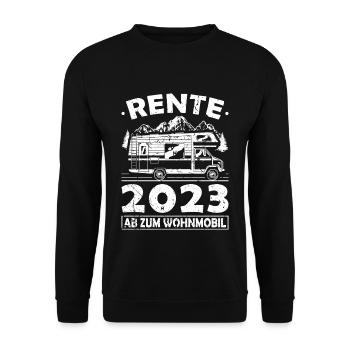 Rente 2023 Ab Zum Wohnmobil Ruhestand Rentner - Unisex Pullover - Schwarz - Vorne - Alina (178cm) & Michal (187cm)