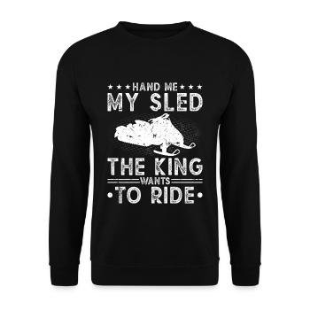 Motorschlitten Snowmobiler Funny Snowmobile - Unisex Pullover - Schwarz - Vorne - Alina (178cm) & Michal (187cm)