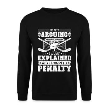 Hockeyspieler Penalty Eishockey - Unisex Pullover - Schwarz - Vorne - Alina (178cm) & Michal (187cm)