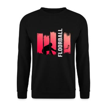 Floorball Unihockey FLOORBALL-SPORT Floorballer - Unisex Pullover - Schwarz - Vorne - Alina (178cm) & Michal (187cm)