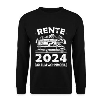 Rente 2024 Wohnmobil Ruhestand Rentner - Unisex Pullover - Schwarz - Vorne - Alina (178cm) & Michal (187cm)