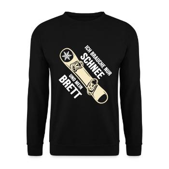 Snowboard Snowboarder Softboot "Schnee & Brett" - Unisex Pullover - Schwarz - Vorne - Alina (178cm) & Michal (187cm)