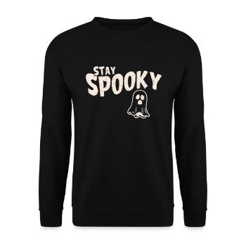 Stay Spooky Halloween Ghost - Unisex Sweatshirt - black - Front - Alina (178cm) & Michal (187cm)