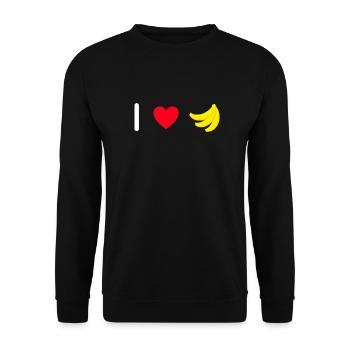 I love bananas - Unisex Sweatshirt - black - Front - Alina (178cm) & Michal (187cm)