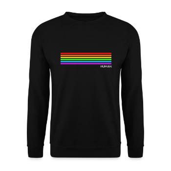 Human - Rainbow LGBT CSD - Unisex Sweatshirt - black - Front - Alina (178cm) & Michal (187cm)