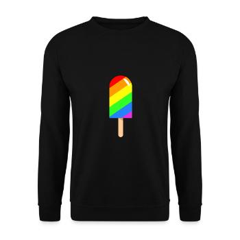 Ice cream Popsicle - Rainbow LGBT CSD - Unisex Sweatshirt - black - Front - Alina (178cm) & Michal (187cm)