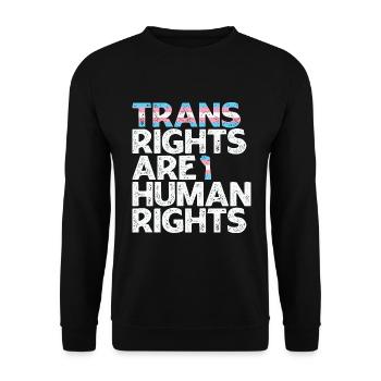 Trans Rights Are Human Rights - Unisex Sweatshirt - black - Front - Alina (178cm) & Michal (187cm)