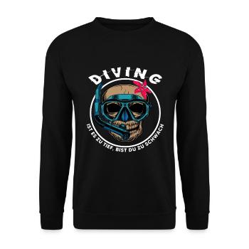 apnoe dive oxygen apnea divers snorkel - Unisex Sweatshirt - black - Front - Alina (178cm) & Michal (187cm)