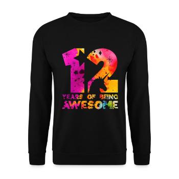 12 ANS D’ÊTRE UNE LICORNE GÉNIALE 12E ANNIVERSAIRE - Sweat-shirt Unisexe - noir - Devant - Alina (178cm) & Michal (187cm)