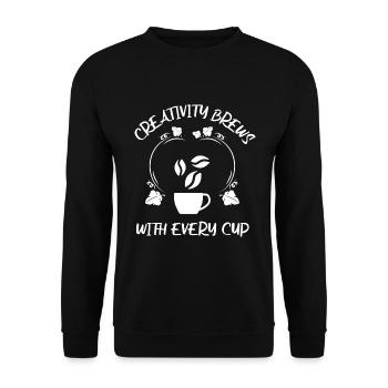 Kaffee Espresso Käffchen - Unisex Pullover - Schwarz - Vorne - Alina (178cm) & Michal (187cm)