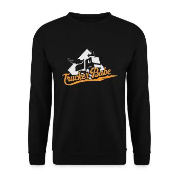Trucker Babe - LKW Frauen Männer Leidenschaft - Unisex Pullover - Schwarz - Vorne - Alina (178cm) & Michal (187cm)