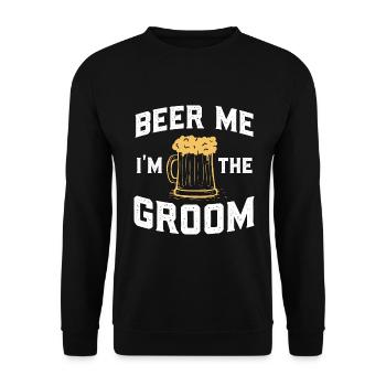 Beer, je suis le marié - Bachelor Party JGA - Sweat-shirt Unisexe - noir - Devant - Alina (178cm) & Michal (187cm)