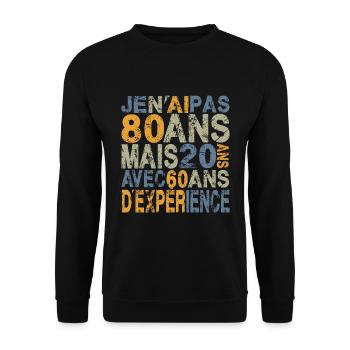 80 years anniversary gift 80 years - Unisex Sweatshirt - black - Front - Alina (178cm) & Michal (187cm)