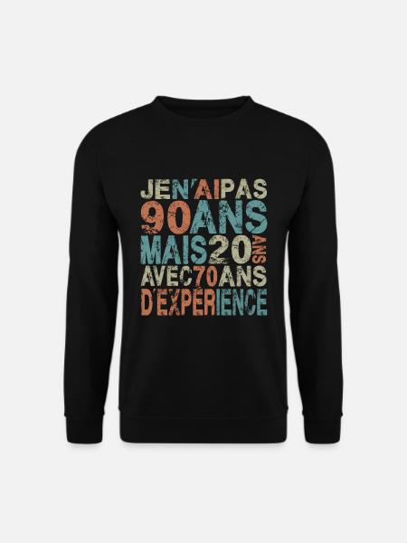 Jeg er ikke 90 år gammel 90 års jubilæumsgave - Unisex sweater - sort