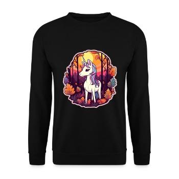 Unicorn - Unisex Sweatshirt - black - Front - Alina (178cm) & Michal (187cm)