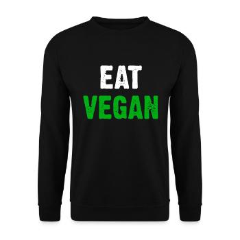 Mangez végétalien - Sweat-shirt Unisexe - noir - Devant - Alina (178cm) & Michal (187cm)