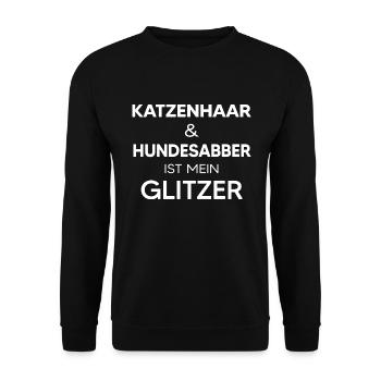Hund&Katze TMFA Hundesabber Katzenhaar Tierfreund - Unisex Pullover - Schwarz - Vorne - Alina (178cm) & Michal (187cm)
