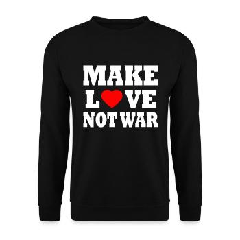 Make love not war - Unisex Sweatshirt - black - Front - Alina (178cm) & Michal (187cm)