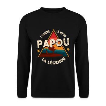 Cadeau pour mon papou de légende citation tendre - Sweat-shirt Unisexe - noir - Devant - Alina (178cm) & Michal (187cm)