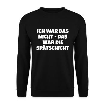 Schichtarbeit Schichtdienst - Unisex Pullover - Schwarz - Vorne - Alina (178cm) & Michal (187cm)