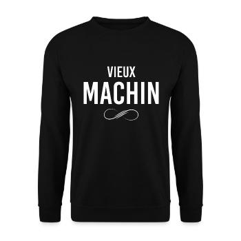Papa Mon Vieux machin A moi Humour Homme - Sweat-shirt Unisexe - noir - Devant - Alina (178cm) & Michal (187cm)
