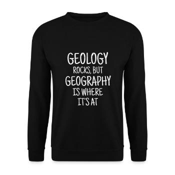 Geology geography stone collector funny Wissenscha - Unisex Sweatshirt - black - Front - Alina (178cm) & Michal (187cm)