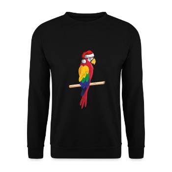 Christmas parrot ornithologist macaw - Unisex Sweatshirt - black - Front - Alina (178cm) & Michal (187cm)