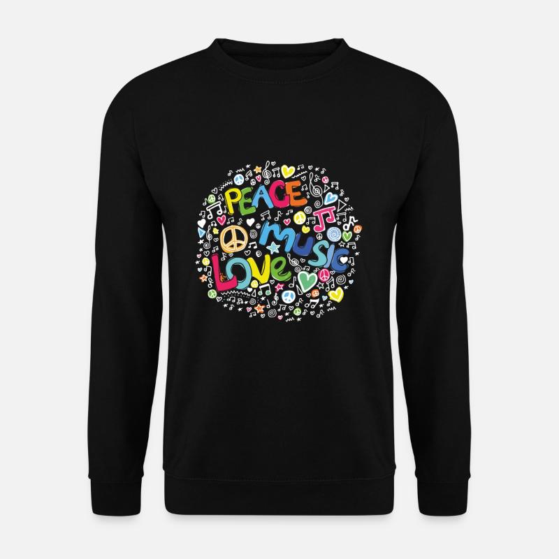 Hippie hippy flower power frieden retro - Unisex Pullover - Schwarz