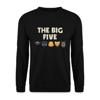 The Big Five Safari Africa Wildlife - Unisex Sweatshirt - black - Front - Alina (178cm) & Michal (187cm)